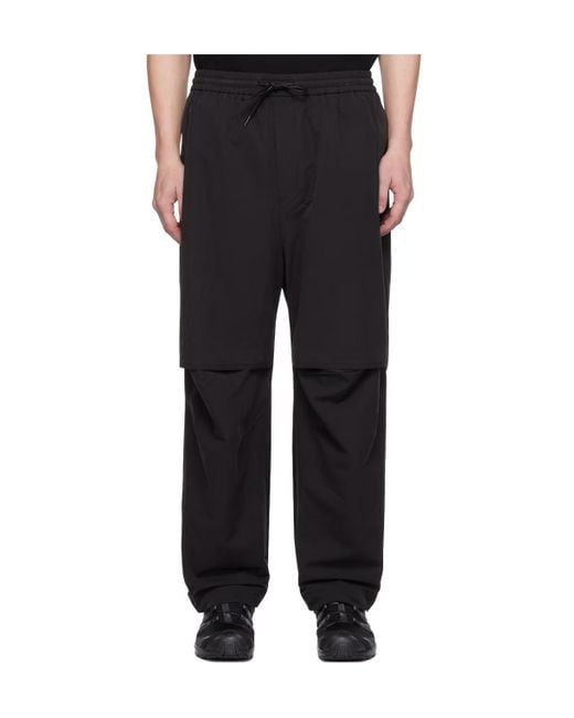Juun.J Black Poly Drop-Crotch Trousers for men