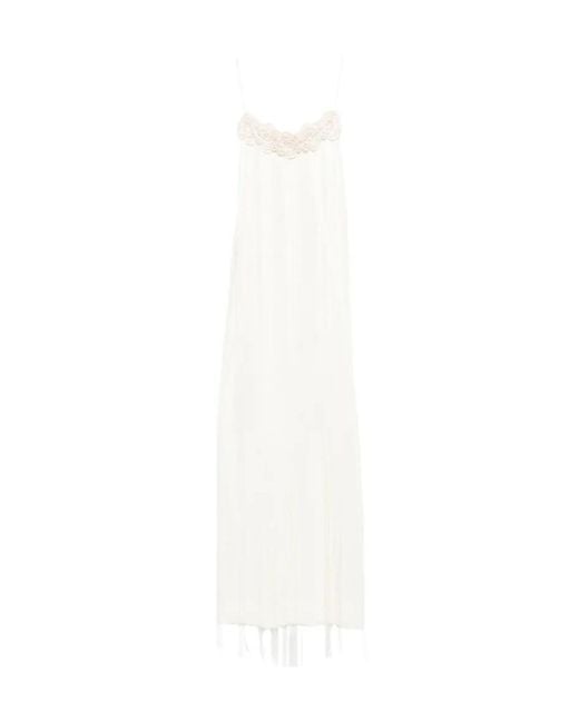 Jil Sander White Double-Strap Long Dress