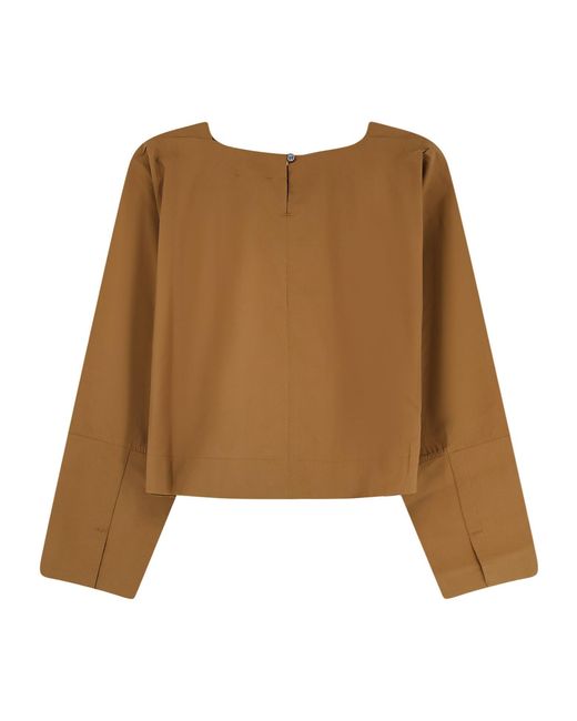 Soeur Brown Armand Cropped Long-Sleeve Top