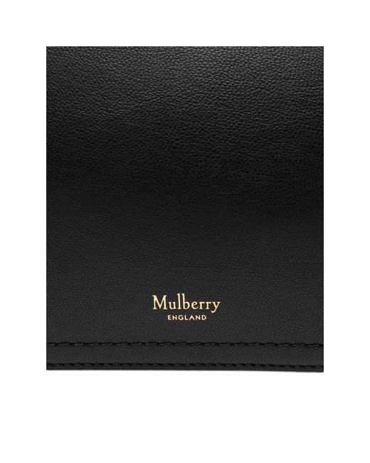 Mulberry Black Clovelly Leather Zip-Top Cross Body Bag
