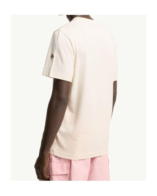 Moncler Natural Printed Cotton T-Shirt for men