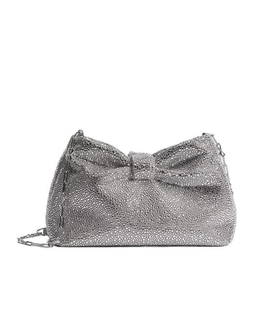 Dior Gray Small Bow Handbag