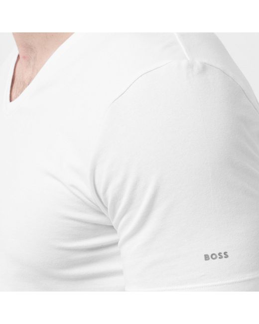 Boss White Vneck Shortsleeve Tshirts for men