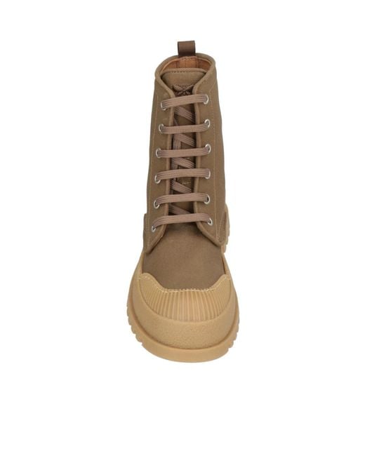 Weekend by Maxmara Brown Minimalist Lace-Up Ankle Boots
