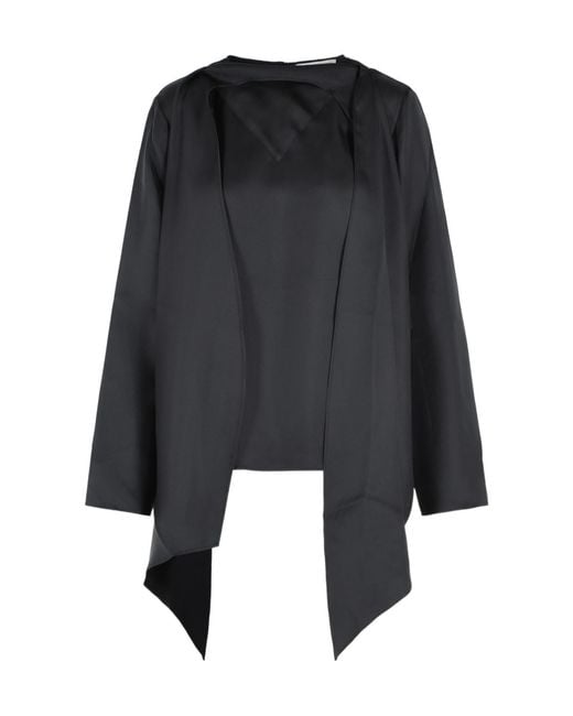 Loulou de Saison Black Gala Silk-Twill Blouse