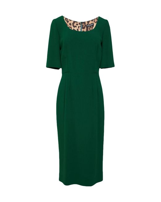 Dolce & Gabbana Green Solid Color Dress