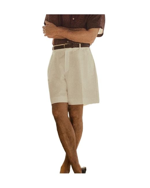 Brioni White Bellagio Tailored Shorts for men