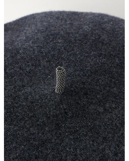 Brunello Cucinelli Blue Felt Beret
