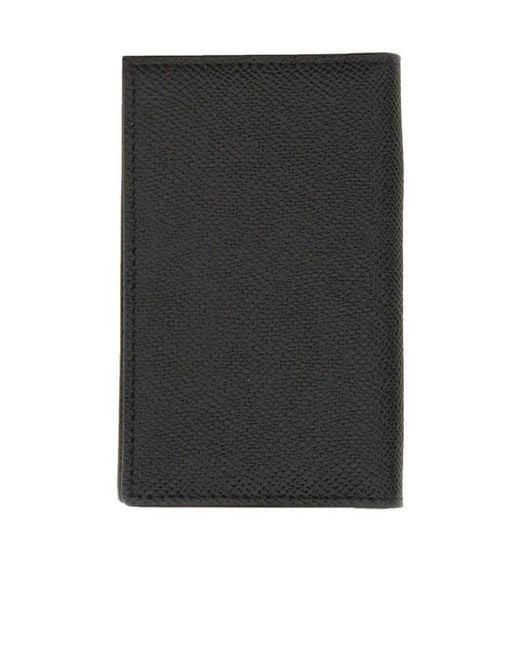 Dolce & Gabbana Black Branded Tag Bifold Card Holder for men