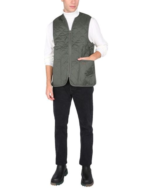 Barbour Gray Reversible Checkered Zip-Up Gilet for men
