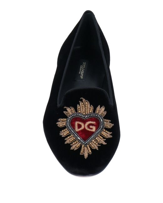 Dolce & Gabbana Black Round Toe Loafers