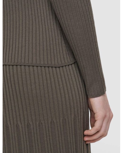 Joseph Green Long-Sleeved Ribbed Sweater