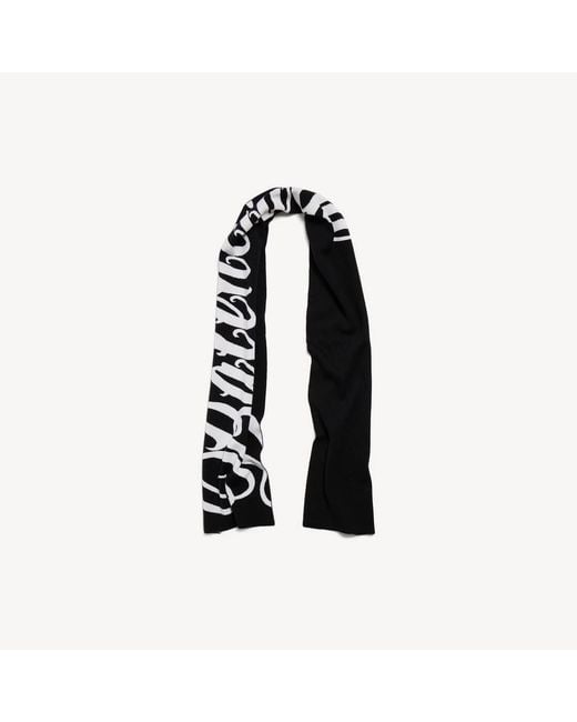 Balenciaga Black Big B Knitted Scarf for men