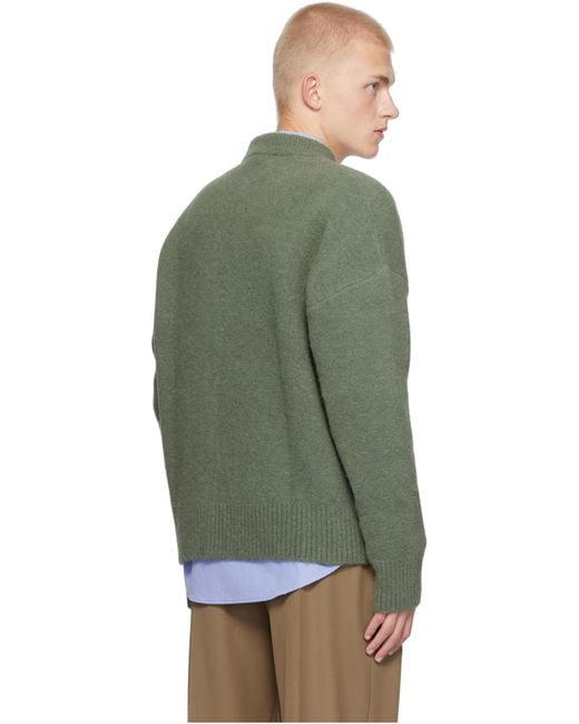 AMI Green Ami De Coeur Wool Sweater for men