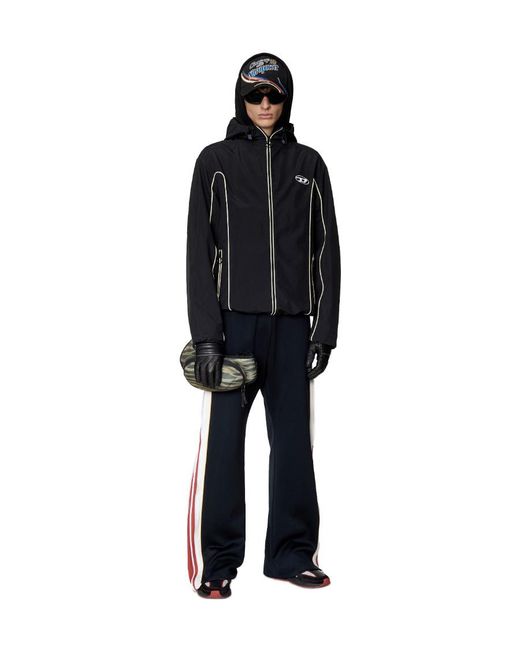 DIESEL Black J-Hives Logo-Appliqué Hooded Jacket for men