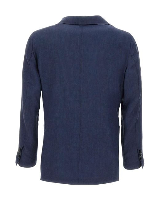Barba Napoli Blue Jimmy Three-Button Blazer for men
