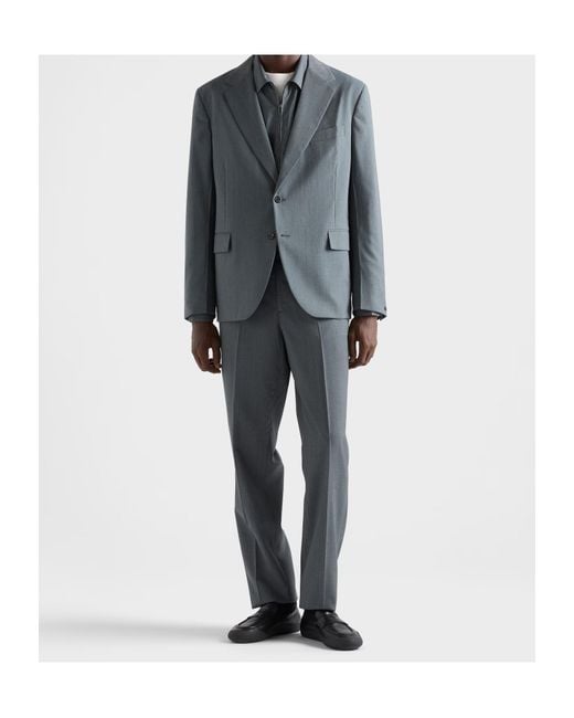 Prada Gray Tailored Straight-Leg Pants for men