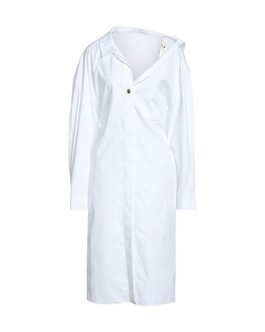 Jacquemus White Solid-Color Shirt Dress