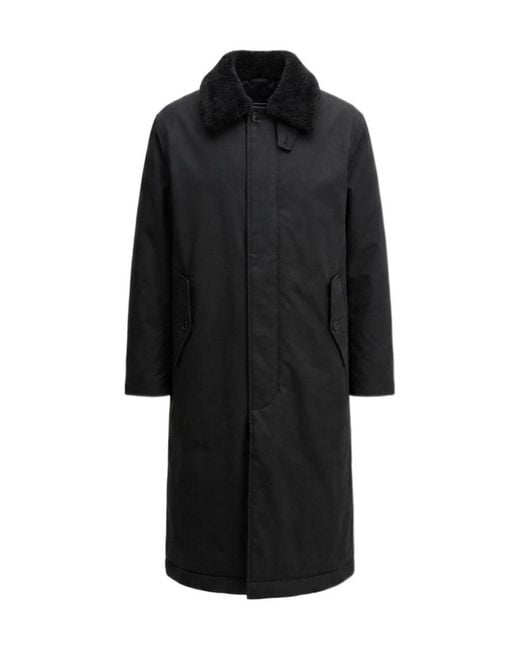 AllSaints Black Flap-Pocket Coat for men