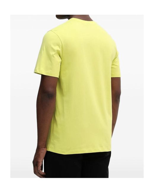 MSGM Yellow Logo-Detail T-Shirt for men