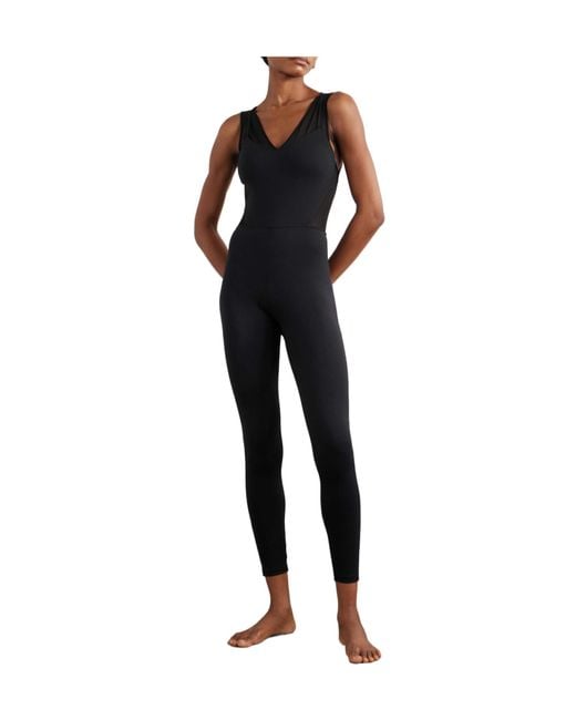 Eres Black Devi Tulle-Trimmed Stretch-Jersey Jumpsuit