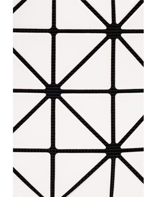 Issey Miyake White High-Shine Geometric-Design Cardholder for men
