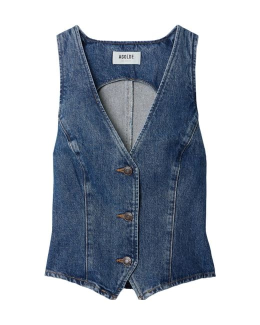 Agolde Blue Heller Denim Vest
