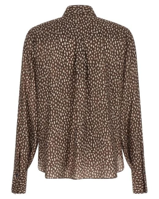 Brunello Cucinelli Brown Long Sleeve Shirt