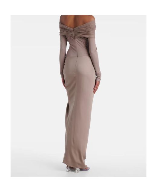 Christopher Esber Natural Sonora Off-Shoulder Jersey Gown