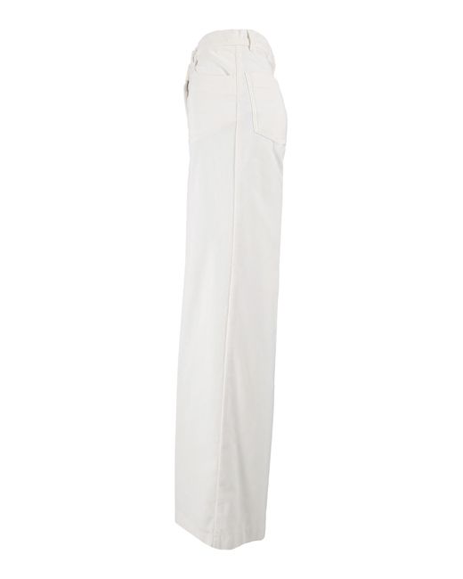Aspesi White Wide-Leg High-Waisted Trousers