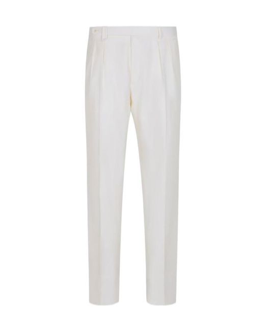 Brioni White Casual Pants With Belt Loops for men