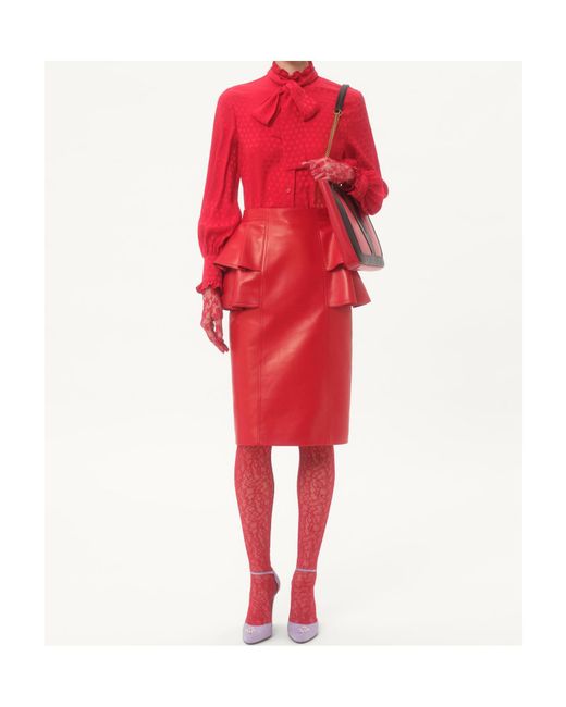 Valentino Red Flower Lace Tights