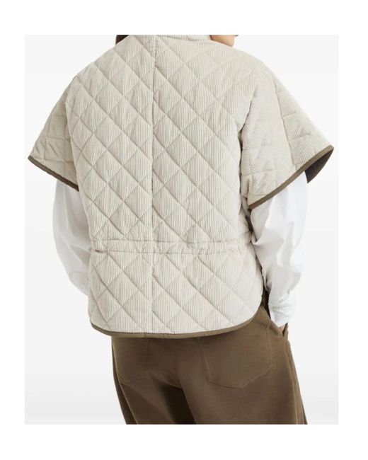 Brunello Cucinelli White Quilted Jacket