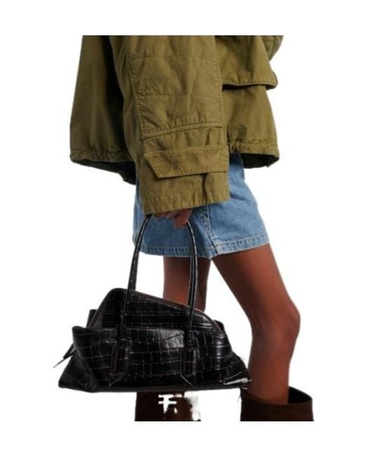 The Attico Green Casual Stand-Up Collar Jacket