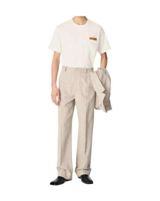 Bottega Veneta Natural Elasticated Trousers