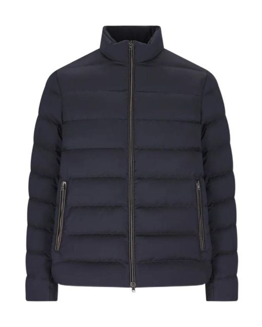 Herno Blue Padded Zip-Front Jacket for men