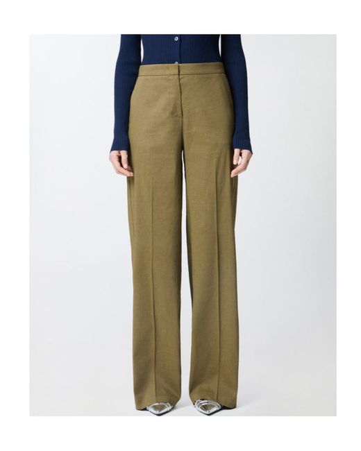 Pinko Green Stretch Pleated Trousers