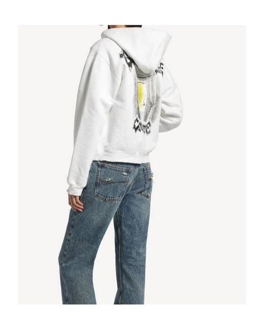 Balenciaga White Cotton Salon De Couture Zip-Up Hoodie