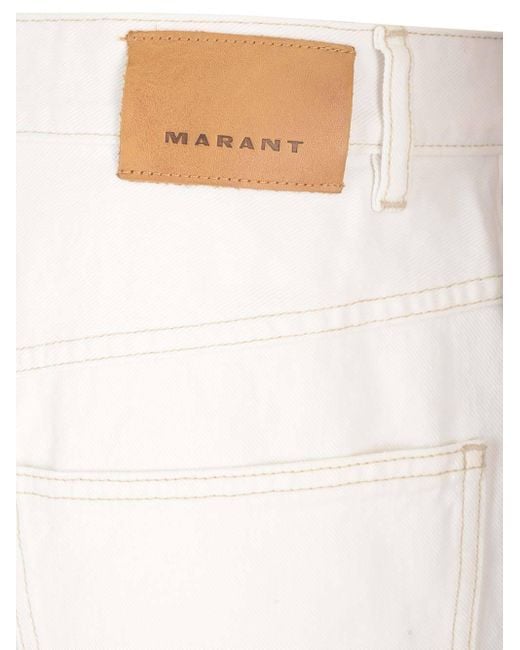 Isabel Marant White Logo-Patch Jeans for men