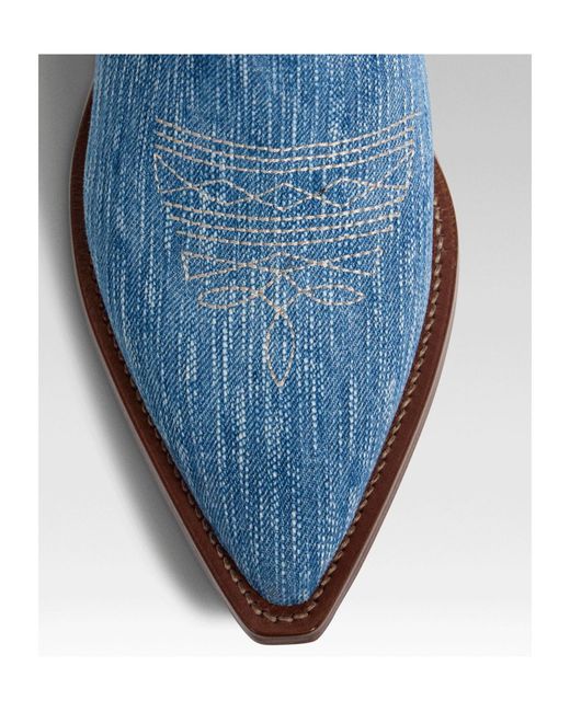 Sonora Boots Blue Santa Fe Panelled Denim Boots