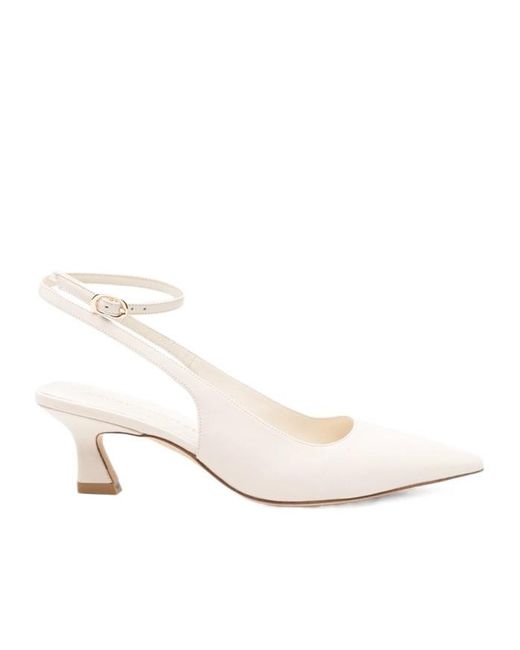 Stuart Weitzman White Pointed-Toe High-Heeled Sandals