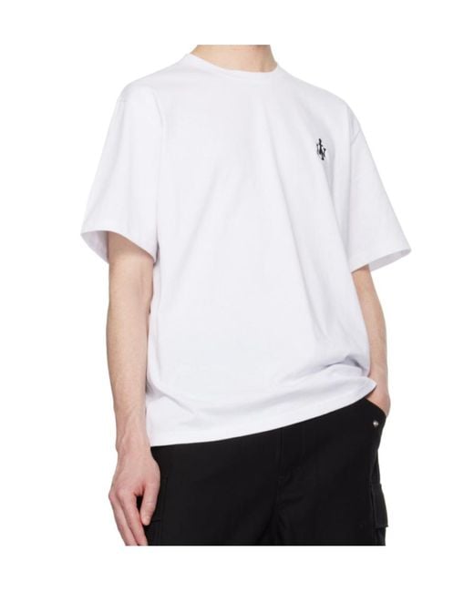 J.W. Anderson White Jw Anderson Anchor Embroidered T-Shirt for men