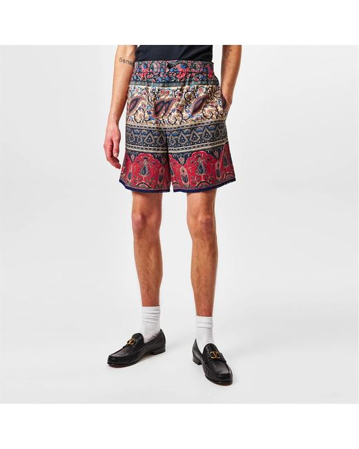 Valentino Blue Printed Graphic Shorts for men