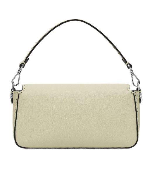 Fendi Metallic Sage Selleria Bag With 612 Hand-Sewn Topstitches