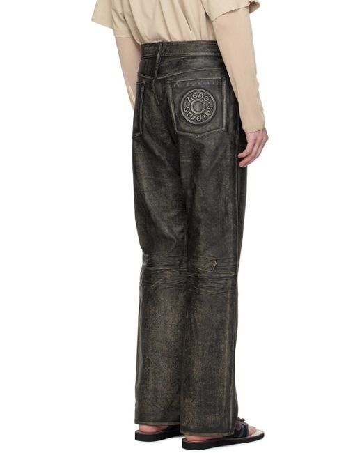 Acne Black Faded Leather Pants for men