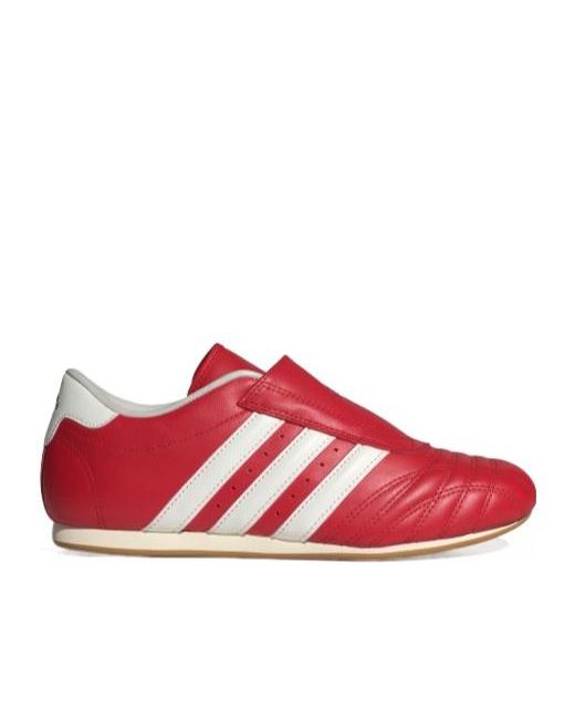 Adidas Originals Red Taekwondo Quilted-Panel Low-Top Sneakers