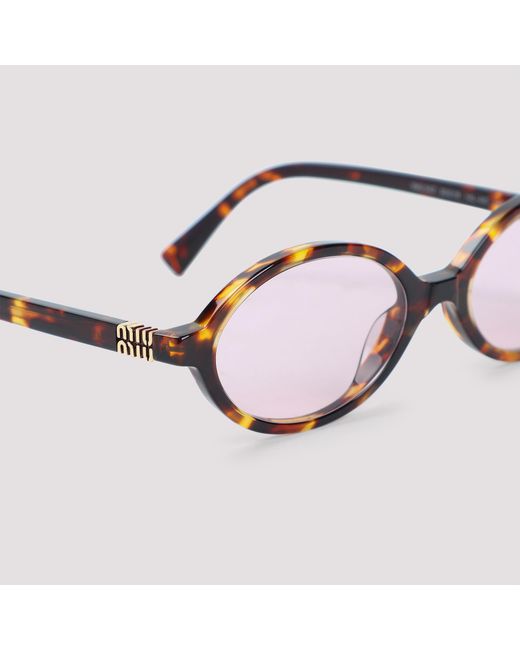 Miu Miu White Eyewear Oval-Frame Sunglasses