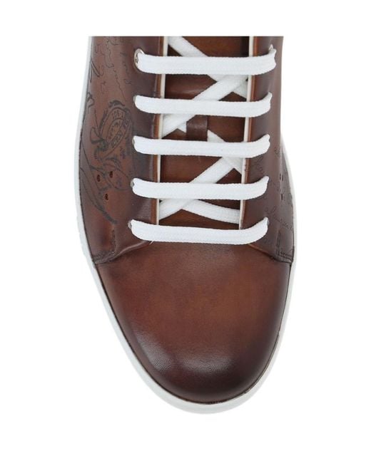 Berluti Brown Low Lace-Up Casual Shoes for men