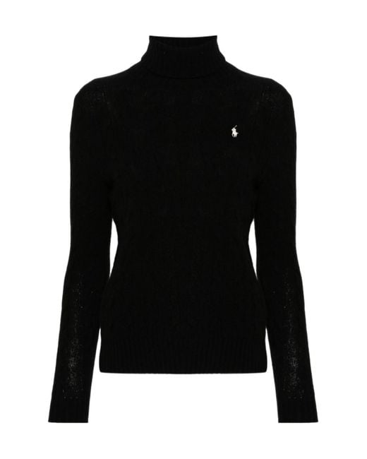 Polo Ralph Lauren Black Roll Neck Knitted Jumper