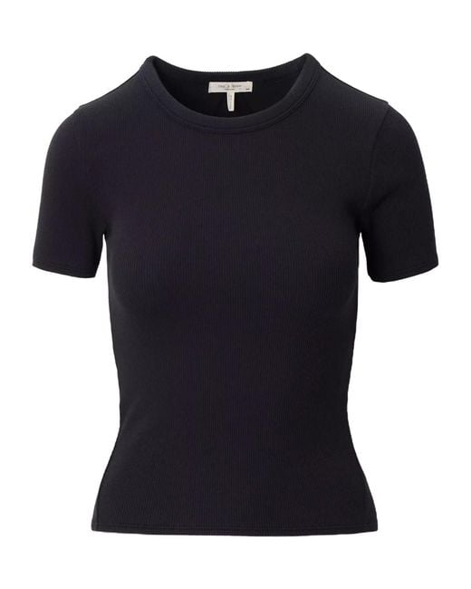 Rag & Bone Black Crew Neck Short-Sleeved T-Shirt